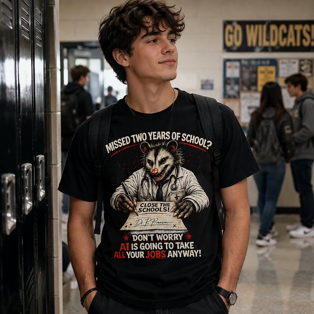 Zwei Jahre Schule verpasst? T-Shirt (Von Creator hochgeladen)