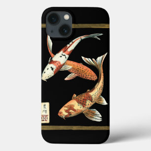 Zwei Japaner Koi Goldfisch auf schwarzem Case-Mate iPhone Hülle