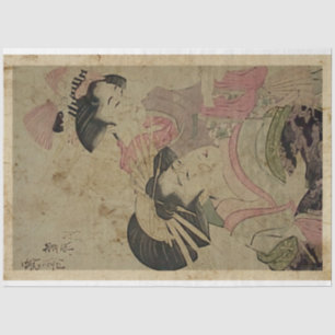 Zwei japanische Damen Woodblock Print Ukiyo Style Seidenpapier