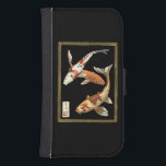 Zwei japanische Koi Goldfish auf schwarzem Hinterg Galaxy S4 Geldbeutel Hülle<br><div class="desc">Dieses Bild repräsentiert zwei leuchtend farbenfrohe Orange Koi Goldfish auf stilvollem schwarzen Hintergrund. Dieses zeitgenössische,  feine Kunstdrucken traditioneller inspirierter japanischer und orientalischer Details verleiht jedem Zazzle-Produkt Charakter.</div>