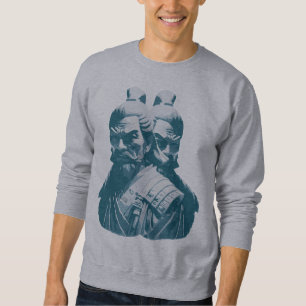 Zwei japanische Samurai Statuen Design Sweatshirt