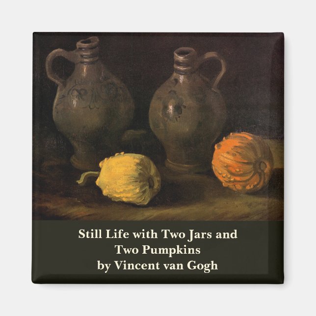 Zwei Jars und zwei Pumpkins von Vincent van Gogh Magnet (Vorne)