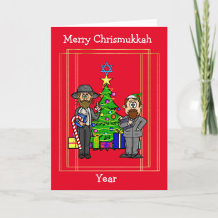 Zwei jüdische Typ Chrismukkah Card Karte