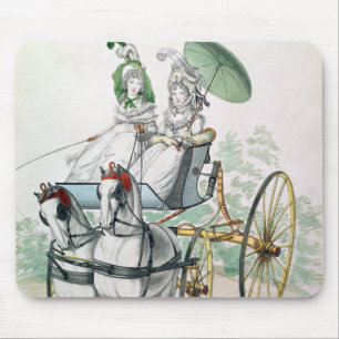 Zwei junge Damen in den Kalikokleidern Mousepad