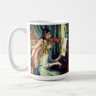 Zwei junge Mädchen am Klavier von Renoir: Kaffeetasse