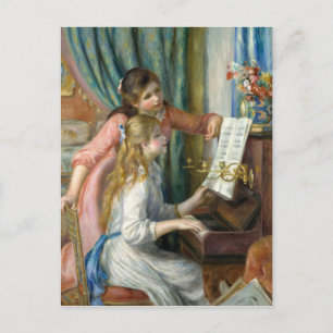 Zwei junge Mädchen am Piano - Pierre-Auguste Reno Postkarte