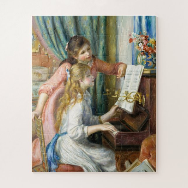 Zwei junge Mädchen am Piano von Auguste Renoir Art Puzzle (Vertikal)