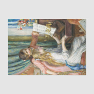 Zwei junge Mädchen am Piano von Auguste Renoir Art Seidenpapier