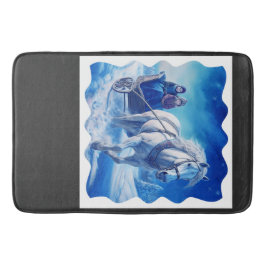 Zwei junge Mädchen auf einer schneebedeckten Schli Badematte