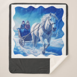 Zwei junge Mädchen auf einer schneebedeckten Schli Sherpadecke