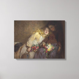 Zwei junge Mädchen kehren Zuhause zurück Leinwanddruck