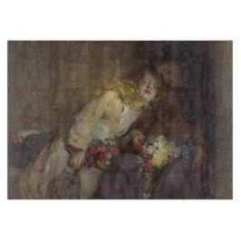 Zwei junge Mädchen kehren Zuhause zurück Schneidebrett