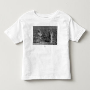 Zwei junge Mädchen pflücken Baumwollfotografie Kleinkind T-shirt