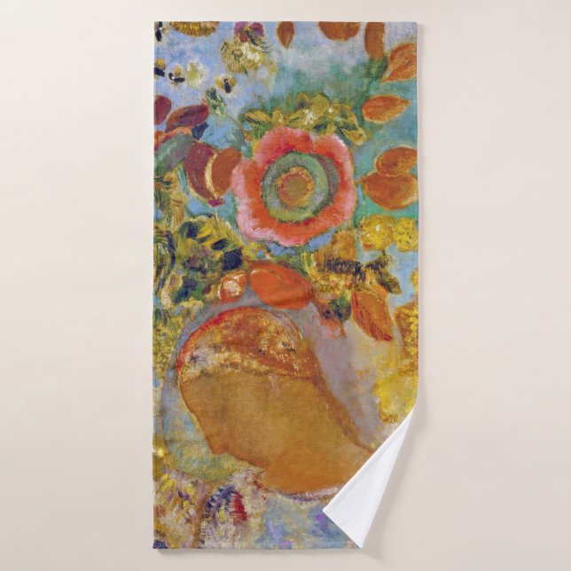 Zwei junge Mädchen unter Blume, Redon Badehandtuch (Badehandtuch)