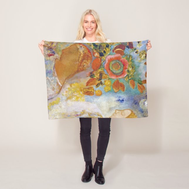 Zwei junge Mädchen unter Blume, Redon Fleecedecke (Beispiel)