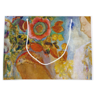 Zwei junge Mädchen unter Blume, Redon Large Gift B Große Geschenktüte
