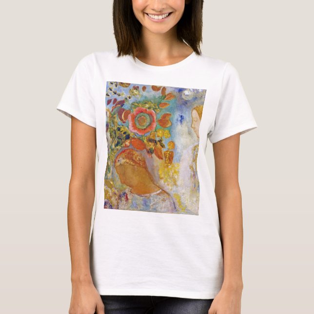 Zwei junge Mädchen unter Blume, Redon T-Shirt (Vorderseite)