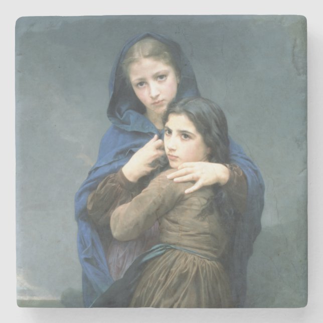 Zwei junge Mädchen weit weg von der Zuhause (von W Steinuntersetzer (Vorderseite)