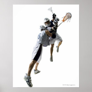 Zwei junge Männer spielen Lacrosse 2 Poster