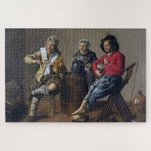 Zwei Jungen und ein Mädchen beim Musizieren (Musik Puzzle
