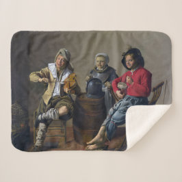 Zwei Jungs und eine Girl Making Music (Musiker) Sherpadecke