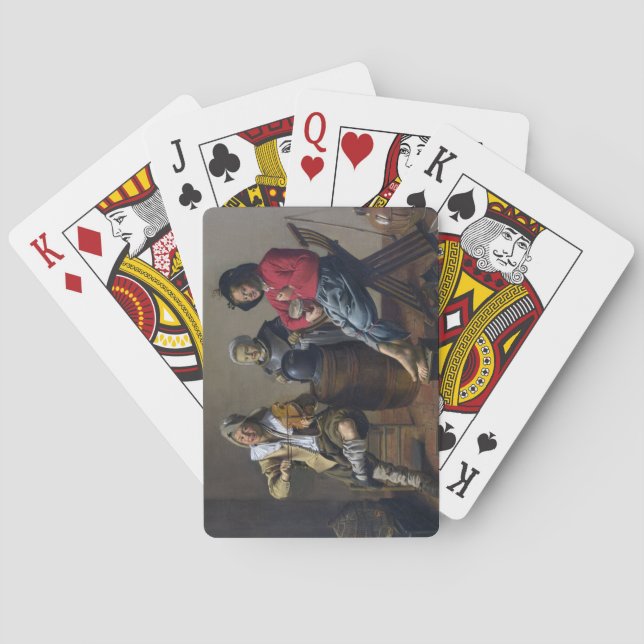 Zwei Jungs und eine Girl Making Music (Musiker) Spielkarten (Rückseite)