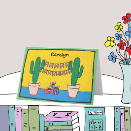 Zwei Kakteen Pflanze zum Geburtstag glücklich gebä Karte