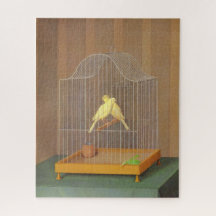 Zwei Kanaren in einem Käfig (von Antonio Donghi)