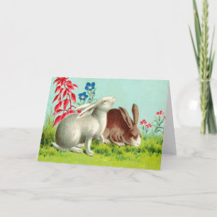 Zwei Kaninchen Feiertagskarte