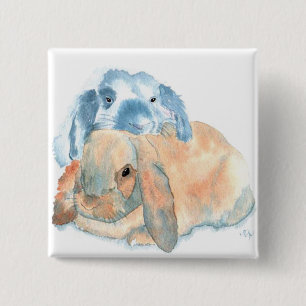 Zwei Kaninchen-Knöpfe Button