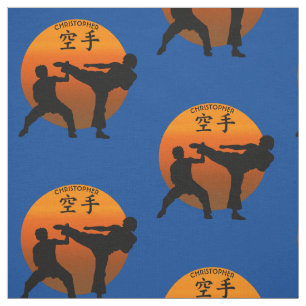 Zwei Karate-Kämpfer mit aufgehende Sonne Stoff