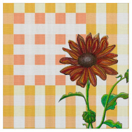 Zwei Karierte Sonnenblumen Stoff