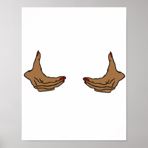 Zwei karikierte schwarze weibliche Hände, die die  Poster