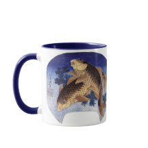 Zwei Karpfen, Hokusai