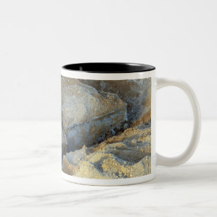 Zwei kastenähnliche Geräte verpackt Zweifarbige Tasse