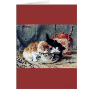 Zwei Kätzchen, die Tee-Party haben