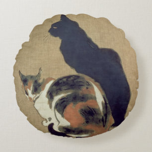 Zwei Katzen, 1894 Rundes Kissen