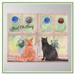 Zwei Katzen am Fenster Landschaftliche Blume Poster<br><div class="desc">Was für ein landschaftliches und ruhiges Plakat - zwei Katzen sitzen am Fenster und schauen mit den Vasen der Blume in das Grün der Landschaft. Genießen Sie das schöne Poster für sich selbst oder als Geschenk. Wenn Sie Fragen haben, schicken Sie uns einfach einen Chat oder eine E-Mail an charmdesignstudio@rcn.com...</div>