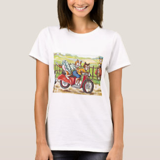 Zwei Katzen auf einem Motorrad T-Shirt