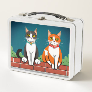 Zwei Katzen aus Metall Lunchbox