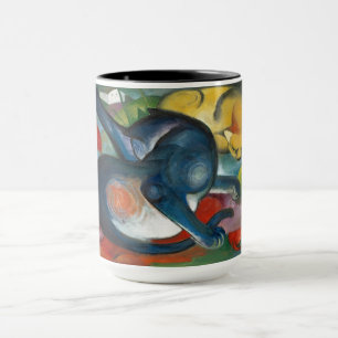 Zwei Katzen, blau und gelb (1912) von Franz Marc Tasse