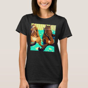 Zwei Katzen humorvolles meow kitty portrait kitten T-Shirt