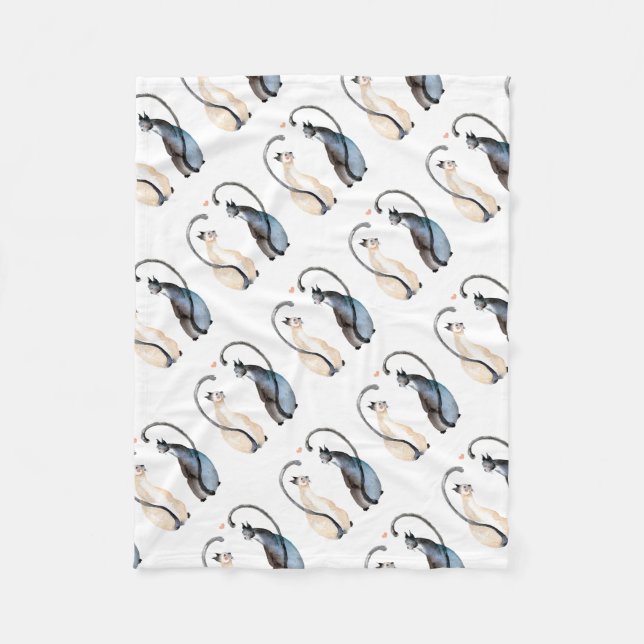 Zwei Katzen in Liebe Fleecedecke (Vorderseite)