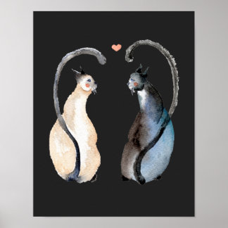Zwei Katzen in Liebe Poster