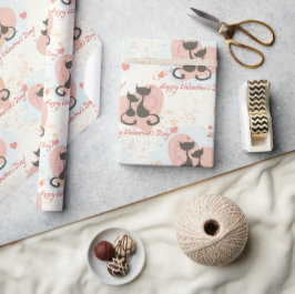 Zwei Katzen in Liebe Valentinstag Packpapier