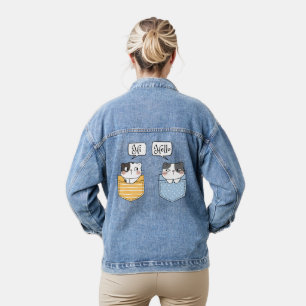zwei Katzen Jeansjacke