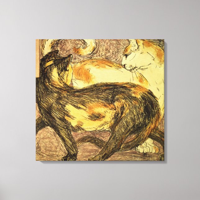 Zwei Katzen Leinwanddruck (Vorderseite)