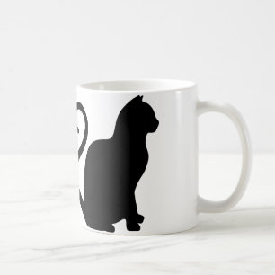 Zwei Katzen machen eine Herz-Silhouette Kaffee Tas Tasse