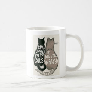 Zwei Katzen mit Freud-Phrase Kaffeetasse