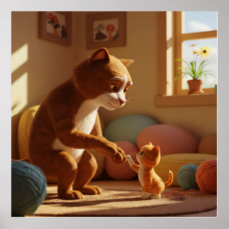 Zwei Katzen-Plakat Poster